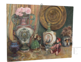 Collezionista - Dipinto di Augusto Baracchi, olio su tela del 1923