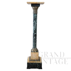 Colonna Napoleone III in marmo giallo e verde, fine '800
