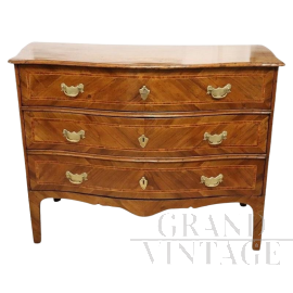 Comò antico in legno di carrubo del XVIII secolo - epoca Luigi XV                            