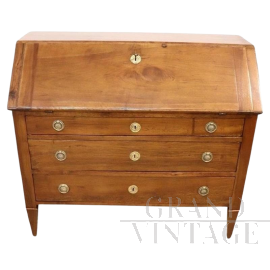 Comò con ribaltina antico in noce di epoca Luigi XVI, XVIII secolo                            