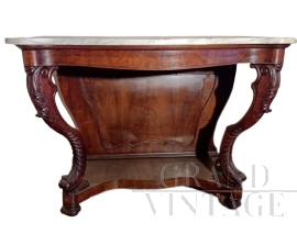 Consolle antica Carlo X con piano in marmo                            