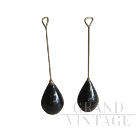 Coppia di fermaporta design di Luigi Caccia Dominioni in marmo nero                            