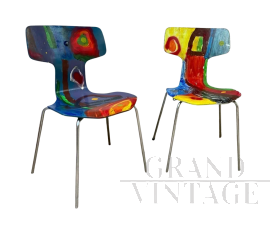 Coppia di sedie T313 Grand Prix di Arne Jacobsen per Rolf Gjedsted