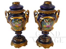 Coppia di vasi Vittoriani Hinks & Son ex lampade a olio