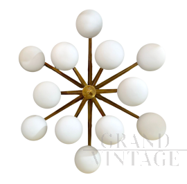 Grande lampadario in stile Stella di Angelo Lelli per Arredoluce                            