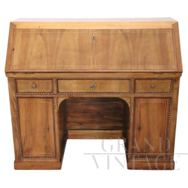 Grande scrivania antica a ribalta di epoca Carlo X - XIX secolo                            