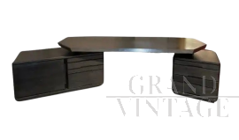 Grande scrivania dirigenziale B40 di Pierre Chapo nera                            