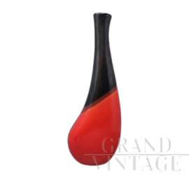 Grande vaso rosso e nero di Marei Ceramic, Germania anni '70                            