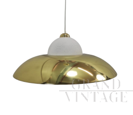 Lampada a sospensione vintage in ottone, anni '70                            