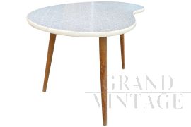 Tavolino vintage anni '60 con piano in formica a tavolozza