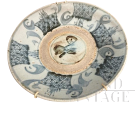 Piatto antico cinese in porcellana della dinastia Ming, XVIII secolo                            