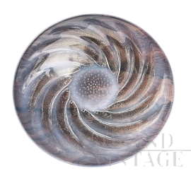 Piatto in stile Lalique in cristallo opalescente                            