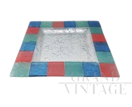 Piccolo vassoio svuota tasche vintage in vetro di Murano di Dogi, Italia anni '60                            