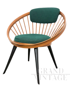 Poltrona Circle Chair di Yngve Ekstrom, modernariato svedese                            