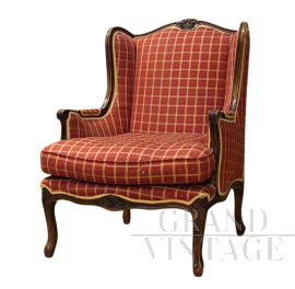 Poltrona in stile Luigi XVI in tessuto country                            
