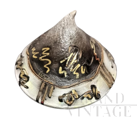 Portagioie in maiolica firmato Romolus Renzo Verzolini                            