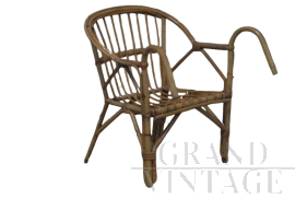 Sedia vintage in vimini da bambino per manubrio bicicletta, anni '70