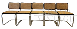 Set di 5 sedie Gavina modello Cesca in legno scuro                            
