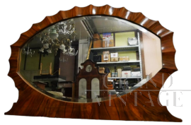 Specchiera vintage anni '30 da appoggio in legno sagomato                            