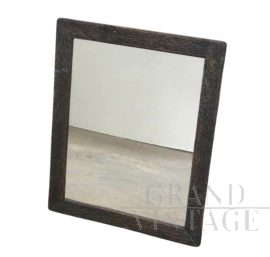Specchio vintage con cornice artigianale in legno