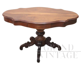 Tavolino da salotto antico con piano a biscotto, metà XIX secolo                            