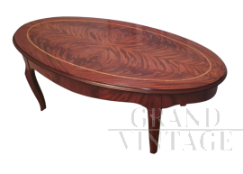Tavolino da salotto stile antico in mogano filettato