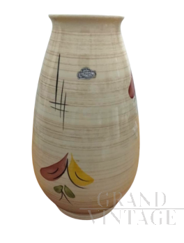 Vaso di Bay Keramik per W. Germany in ceramica con fiori                            