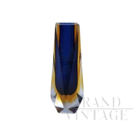 Vaso design di Mandruzzato in vetro di Murano blu, Italia anni '60                            