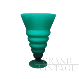 Vaso in vetro di Murano verde di Michielotto, anni '60                            