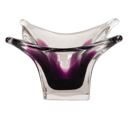 70s centerpiece in purple Murano glass