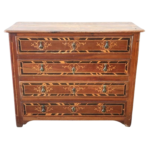 Antique Louis XIV inlaid chest of drawers
