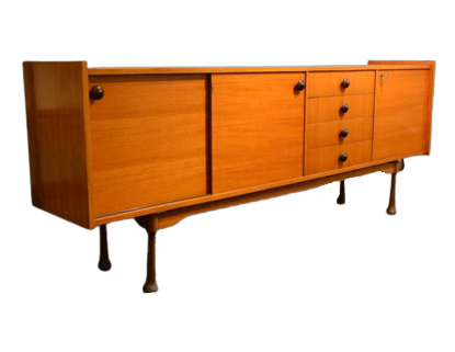 Credenza sideboard anni '60 in legno teak                            