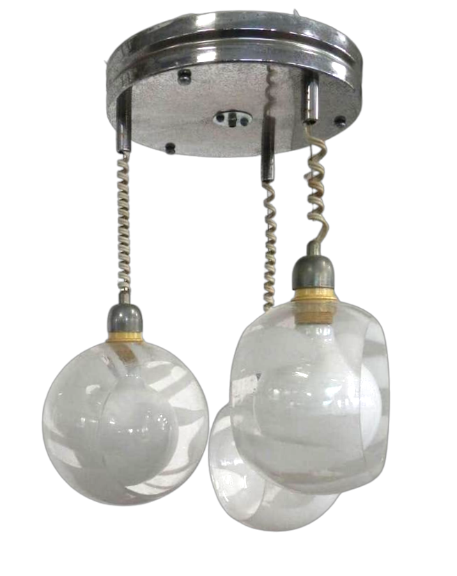 Ceiling lamp with three Murano glass pendants, 1950s