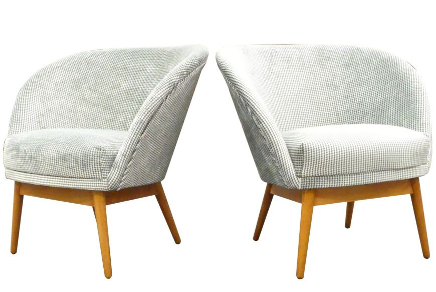 Art Deco armchairs with cotton upholstery