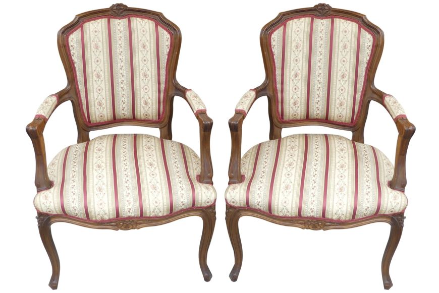 Pair of 1930s antique style armchairs