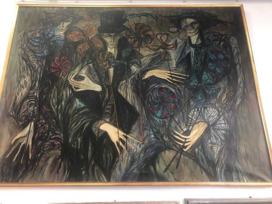 Guido De Bonis, large oil painting on canvas, 1962 Grand Vintage