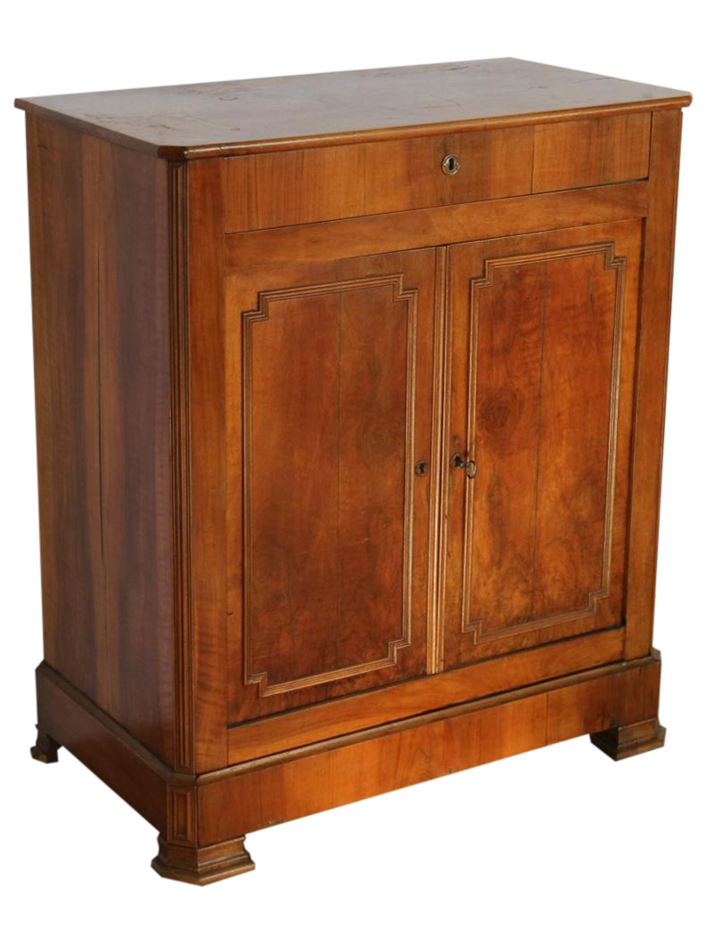 Piccola credenza dell'800 in noce e radica