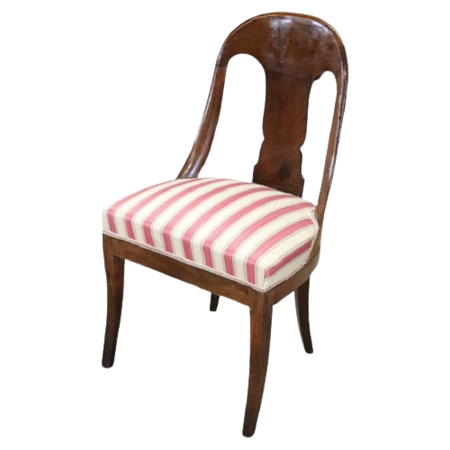 Antique gondola chair from the Empire period in walnut, early XIX century