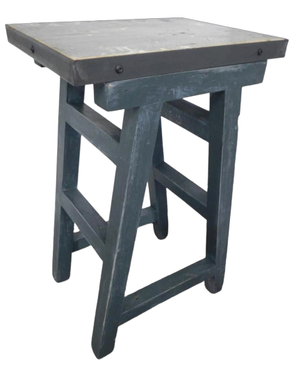 Tavolino piedistallo sgabello industriale vintage anni '50