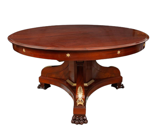 Antique French extendable table in solid mahogany, 19th century