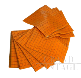 6 fogli di  mosaico Bisazza arancione, originale anni '90