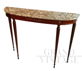 Consolle in stile antico '800 con piano in marmo e gambe a spillo