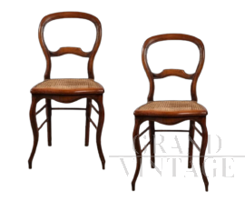 Coppia di sedie da pranzo antiche Luigi Filippo, XIX secolo