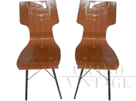 Coppia di sedie vintage in faggio anni '60