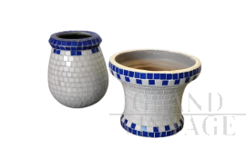 Coppia di vasi in mosaico Bisazza, anni '90