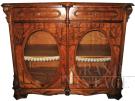 Credenza antica in radica di noce, epoca fine '800