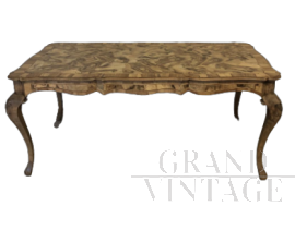 Grande tavolo vintage in radica, anni '50                        