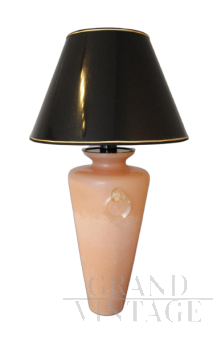 Lampada da tavolo in vetro di Murano color rosa, anni '50