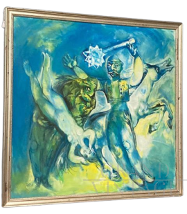 M. Xhavo - dipinto composizione surrealista olio su tela                            