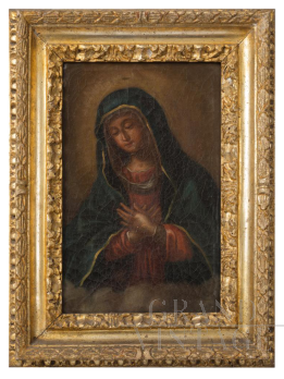 Madonna Addolorata, dipinto antico con cornice coeva